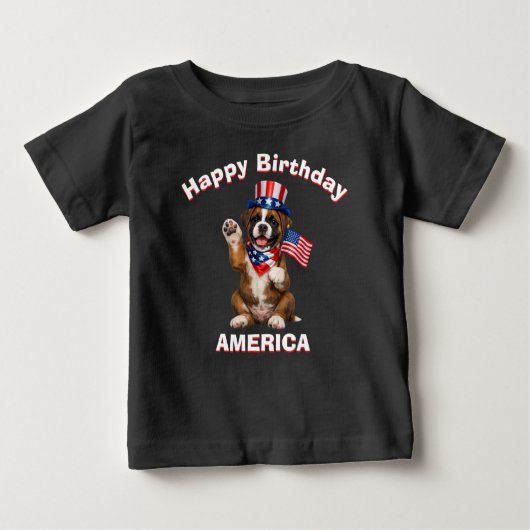 Boxer Puppy (2e) Patriottische Kinder T-Shirt (Voorkant)