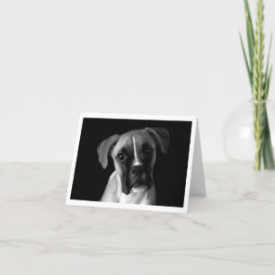 Boxer Puppy Dog Black en White Notecard Kaart