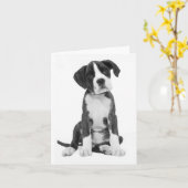 Boxer Puppy Dog Blank Note Kaart (Gele Bloem)