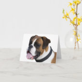 Boxer Puppy Dog Blank Notecard Kaart (Gele Bloem)