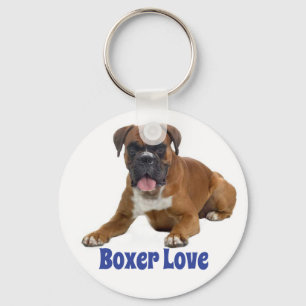 Boxer Puppy Dog Blue Love Sleutelhanger