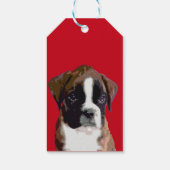 Boxer puppy dog cadeaulabel (Achterkant)