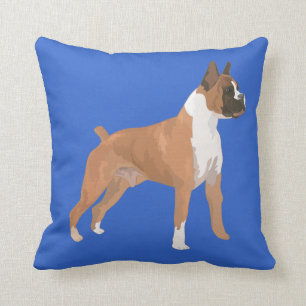 Boxer Puppy Dog Graphic Blue Designer Pillow Kussen
