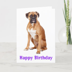 Boxer Puppy Dog Happy Birthday Card - Verse Kaart