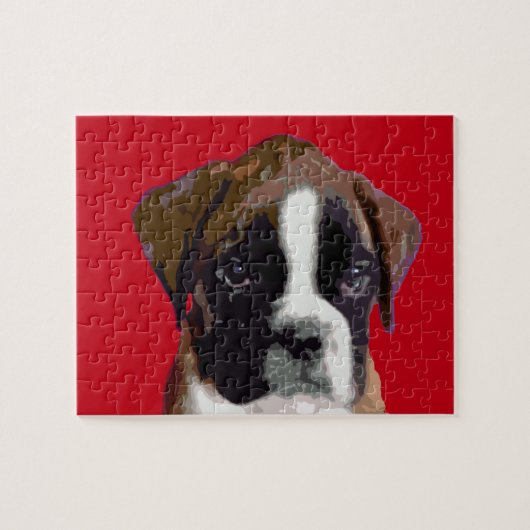 Boxer puppy dog legpuzzel (Horizontaal)
