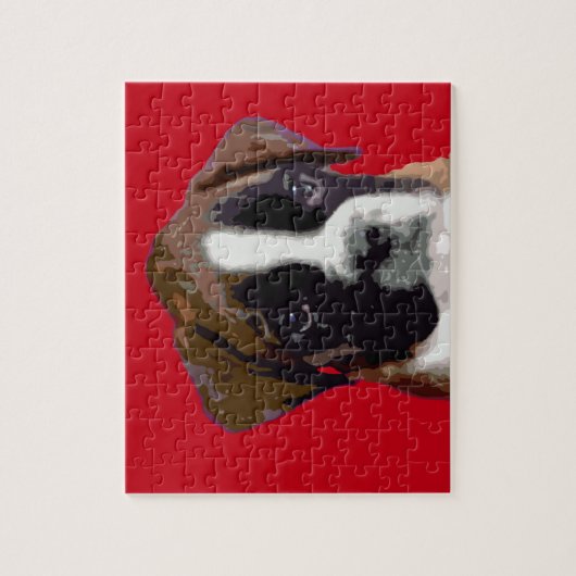 Boxer puppy dog legpuzzel (Verticaal)