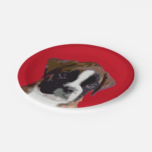 Boxer puppy dog papieren bordje (Gekanteld)