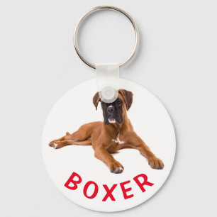Boxer Puppy Dog Red Love Sleutelhanger