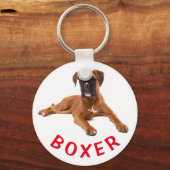 Boxer Puppy Dog Red Love Sleutelhanger (Voorkant)