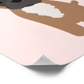 Boxer Puppy Dog Roze Kwekerij & Kinder Decor Poste Poster (Hoek)