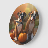 Boxer Puppy Herfst Delight Pompoen Grote Klok (Hoek)