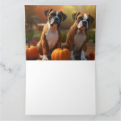 Boxer Puppy Herfst Delight Pompoen Kaart (Binnen)