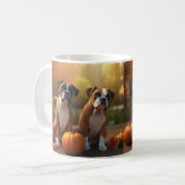 Boxer Puppy Herfst Delight Pompoen Koffiemok (Voorkant links)