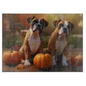 Boxer Puppy Herfst Delight Pompoen Snijplank (Voorkant)