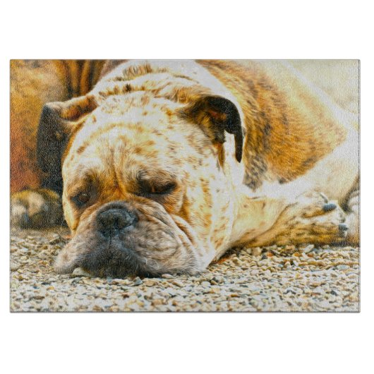 Boxer Puppy Hond Water Kleur Olieverf Kunst Snijplank (Voorkant)