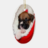 Boxer puppy in kerstboomversiering keramisch ornament (Rechts)