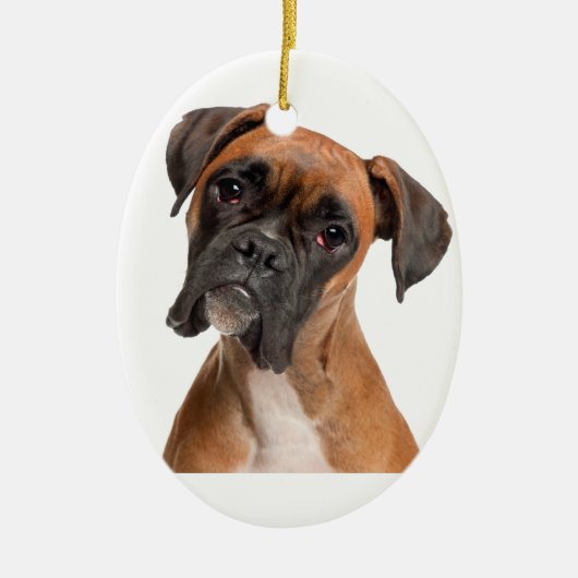 Boxer Puppy Keramisch Ornament (Voorkant)