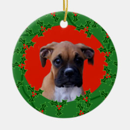 Boxer puppy kerst ornament