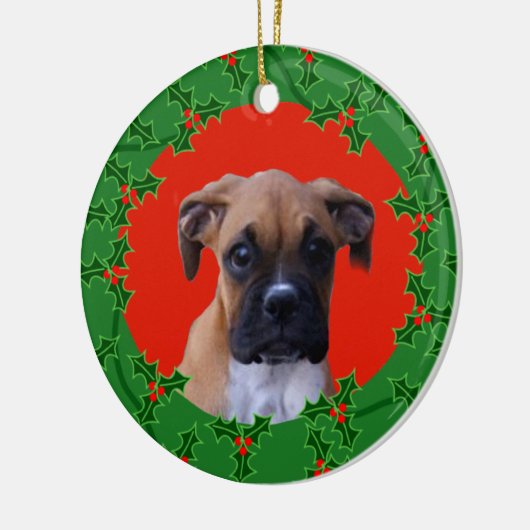 Boxer puppy kerst ornament (Links)