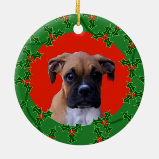 Boxer puppy kerst ornament (Achterkant)