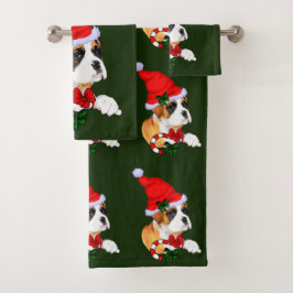 Boxer Puppy Kerstmis Bad Handdoek