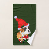Boxer Puppy Kerstmis Bad Handdoek (Handdoek)