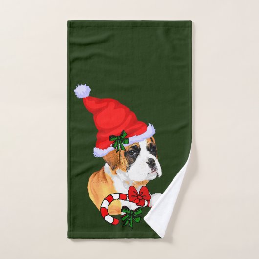 Boxer Puppy Kerstmis Bad Handdoek (Handdoek)