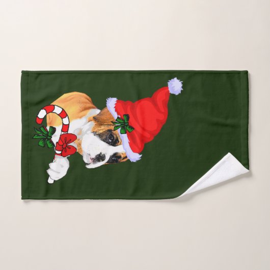 Boxer Puppy Kerstmis Bad Handdoek (Handdoek)