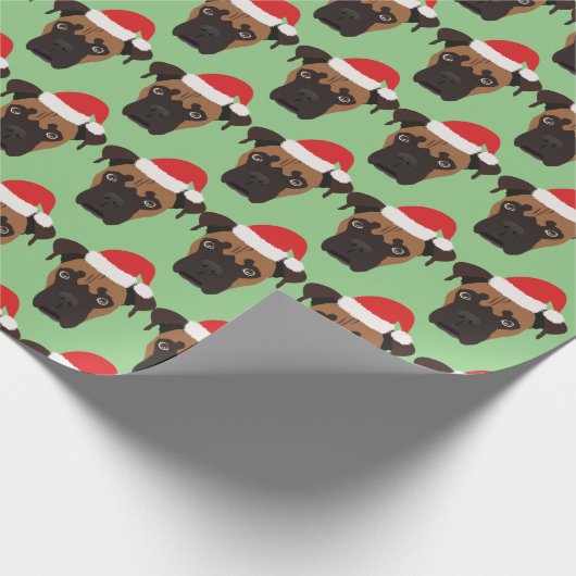 Boxer Puppy Kerstmis Cadeaupapier (Hoek)