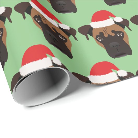 Boxer Puppy Kerstmis Cadeaupapier (Rol Hoek)