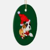 Boxer Puppy Kerstmis Keramisch Ornament (Rechts)