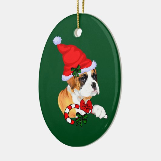 Boxer Puppy Kerstmis Keramisch Ornament (Links)