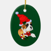 Boxer Puppy Kerstmis Keramisch Ornament (Voorkant)