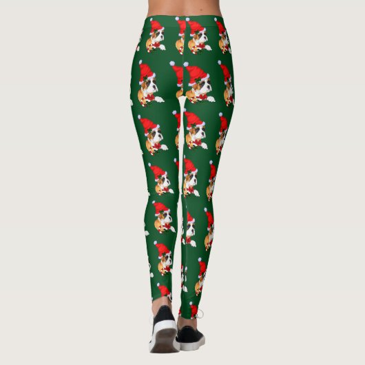 Boxer Puppy Kerstmis Leggings (Achterkant)