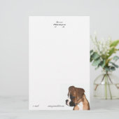 Boxer puppy letterhead briefpapier (Staand voorkant)