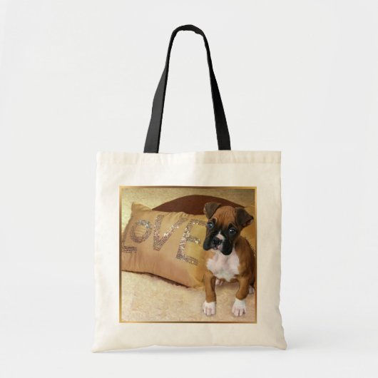 Boxer puppy love canvas tas (Voorkant)