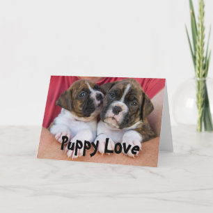 Boxer Puppy Love Wenskaart Feestdagen Kaart