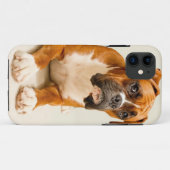 Boxer puppy op ivoorcrème achtergrond. Case-Mate iPhone case (Achterkant (horizontaal))
