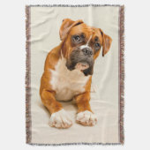 Boxer puppy op ivoorcrème achtergrond. deken (Voorkant Verticaal)