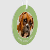 Boxer puppy op ivoorcrème achtergrond. ornament (voorkant)