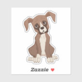 Boxer puppy op maat gesneden vinyl Sticker (Vel)