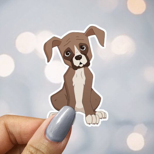 Boxer puppy op maat gesneden vinyl Sticker