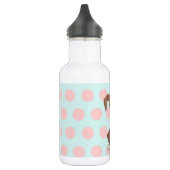 Boxer puppy op roze pokadots waterfles  (Links)