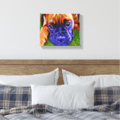 Boxer Puppy op Verpakt Canvas Afdruk (Insitu (Slaapkamer))