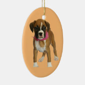 Boxer Puppy Oval Ornament (Rechts)