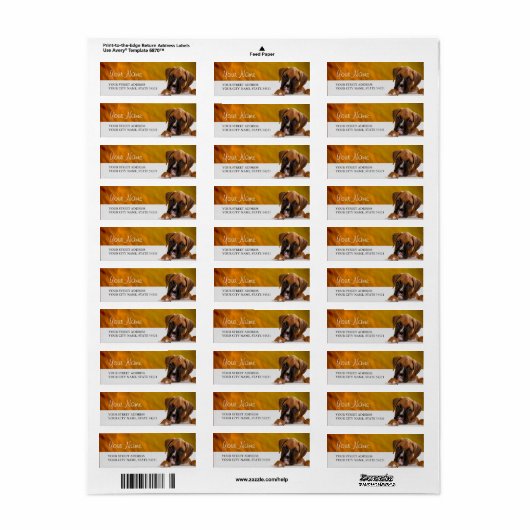 Boxer Puppy Return Label (Full Sheet)