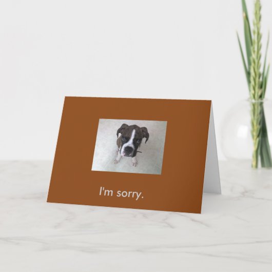 Boxer puppy, sorry kaart. kaart (Voorkant)
