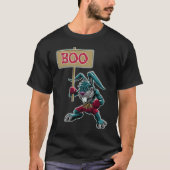 Boxer Rabbit with Sign Boo Halloween Statement T-shirt (Voorkant)