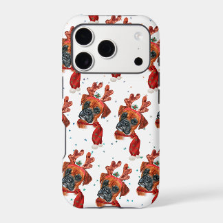 Boxer Rase Watercolor Hond Patroon Sterren Kerstmi