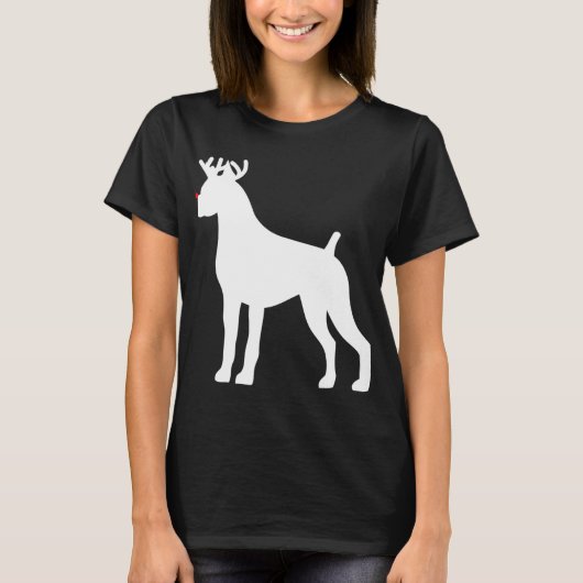 Boxer Reindeer Kersthond T-shirt (Voorkant)